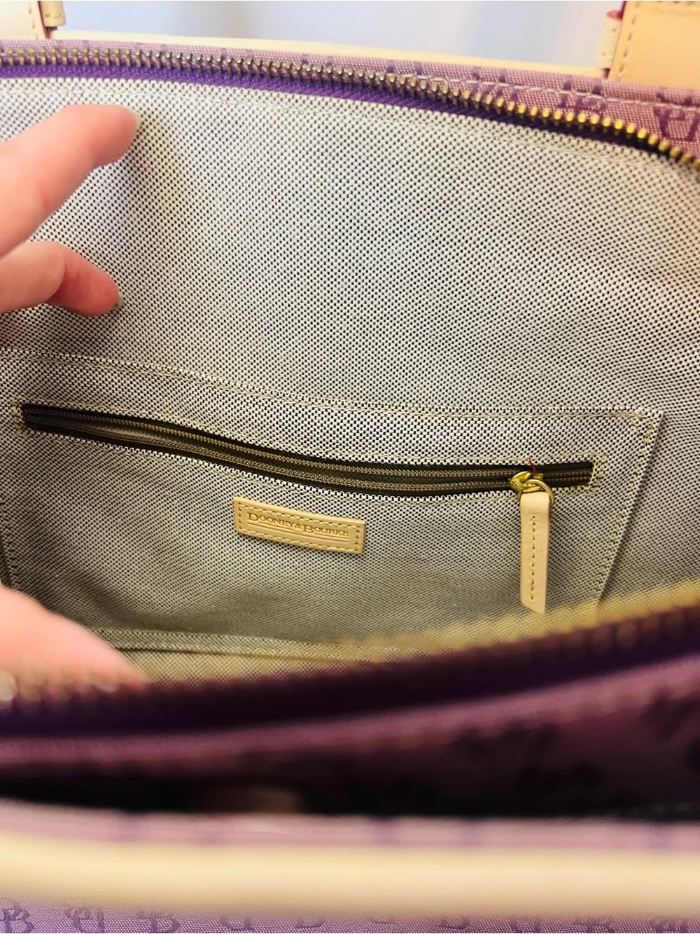 Dooney & Bourke Vintage Signature Monogram Canvas Satchel Bag